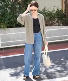 ★極美品★スローブイエナシャツ リネンコットンレギュラーシャツ 長袖シャツ