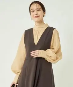 新品　green label relaxing ワッシャールーズギャザーブラウス