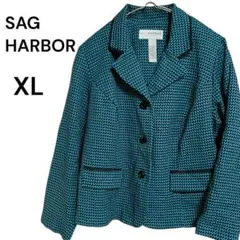 SAG HARBOR テーラードジャケット XL ターコイズ ブラック