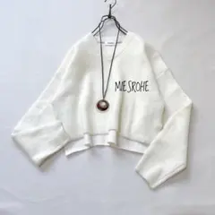 【美品】MIESROHE ミースロエ シャギーVネックワイドニット F ホワイトのサムネイル
