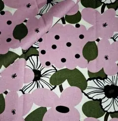 う早この布 綿麻キャンバス ボタニカル 花柄 ピンク系 65cm