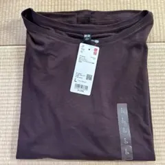 UNIQLO シアーT ブラウンLサイズ