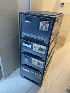 【土日限定】Fits S-30 透明衣類収納ケース 4段