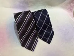 【まとめ売り】ネクタイ　シルク100% パープル　ネイビー