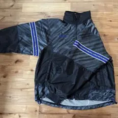 asics ナイロンジャケット ブラック ブルー