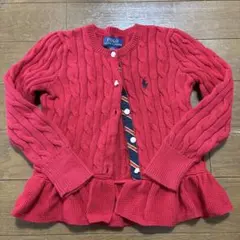 Polo Ralph Lauren 赤いカーディガン 4/4T