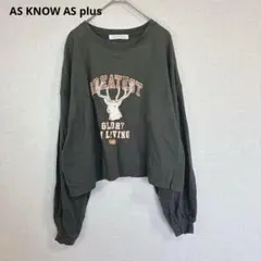 【アズノゥアズプラス】長袖Tシャツ クロップド カジュアル ゆったり カーキ