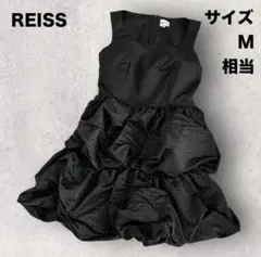 【REISS】リース ワンピース ボリューム ノースリーブ ドット　フリル　黒