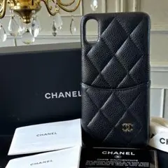 CHANEL iPhoneケース iPhoneXS ブラック正規品 - メルカリ