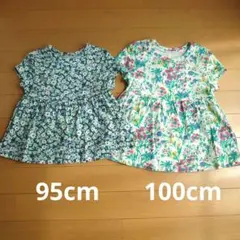 babyGAP 半袖 Tシャツ チュニック 花柄 2枚セット／95-100cm
