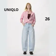 UNIQLO ユニクロ バギーカーブジーンズ デニム レディース 26 ブルー