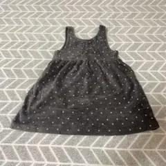 ZARA 美品 グレー 水玉模様 コットンワンピース