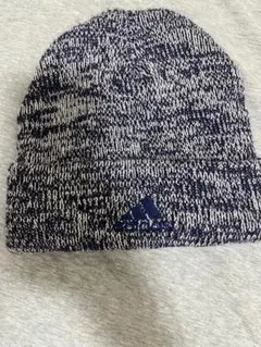adidas ニット帽 フリーサイズ ネイビー・ホワイト
