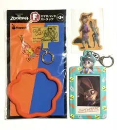 ズートピア ハッピーくじ スマホハンドストラップ カードホルダー ステッカー