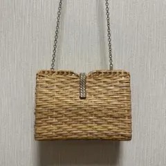 ZARA ラタン ベージュ ショルダーバッグ