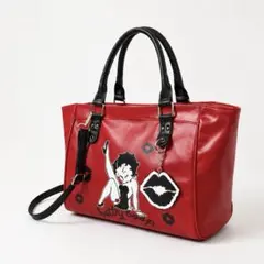 Betty Boop ベティブープ レッドトートバッグ キスマークチャーム付きのサムネイル