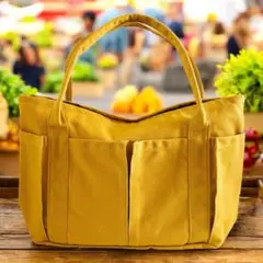 ★☆新品未使用★☆キャンバストート マスタード 大容量 男女兼用