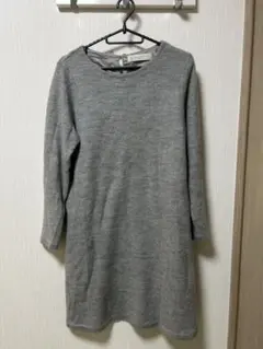 ユナイテッドアローズ　BEAUTY&YOUTHグレー　シャギーワンピース　膝下丈