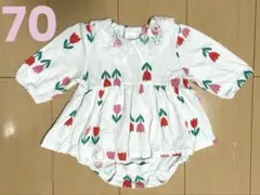 futafuta チューリップ柄 ロンパース 원피스