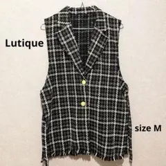 【未使用】Lutique ラメツイード サイドスリットベストジャケット Mサイズ