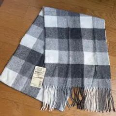 無印良品 ウールチェックマフラー 30×180cm