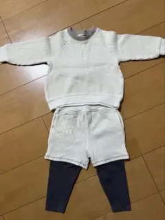 petit main ワッフル生地 セットアップ