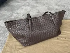 Bottega Veneta チェスタバッグ トート イントレチャート ブラウン