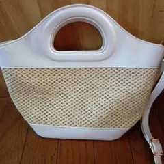 2way ショルダーバッグ ホワイト ベージュのサムネイル