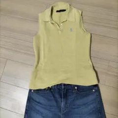 RALPH LAUREN ノースリーブ ポロシャツ イエロー Mのサムネイル