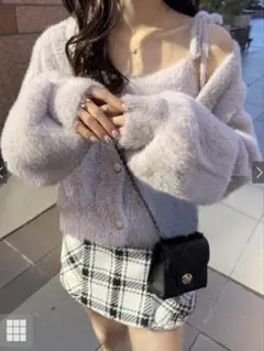 【GRL】カーディガンxキャミソールシャギーニットアンサンブル(pm356)