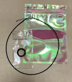 ブラックスピネルネックレス、3連リング(新品未使用品)