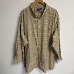 【us古着】ralph lauren 長袖シャツ　4XL イエロー　ビックサイズ