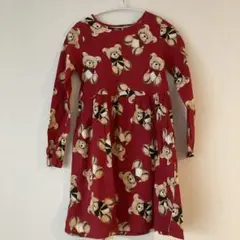 H&M クマ柄 長袖ワンピース