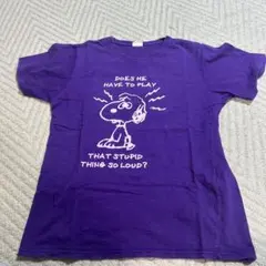 スヌーピー プリント Tシャツ L 紫