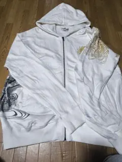 刺繍 和柄パーカー