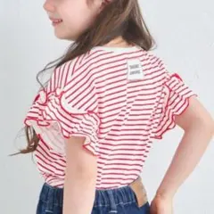 綿100%　ガールズ　アソート　フリル　ボーダー　Tシャツのサムネイル