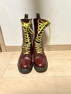 Dr. Martens 赤 黄色 ハイカットブーツ　14ホール　25cm