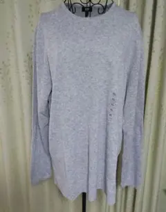 【未使用】UNIQLO グレー ミラノリブクルーネックセーター XL　メンズ