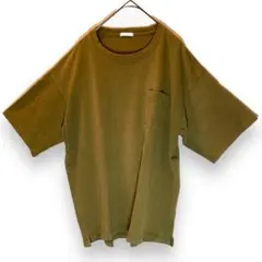 GU 半袖Ｔシャツ　カーキ（L）丸襟　カジュアル　春夏秋　シンプル　ダル着部屋着