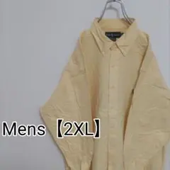 F83【US輸入】ラルフローレン　長袖シャツ【メンズ2XL相当】イエロー