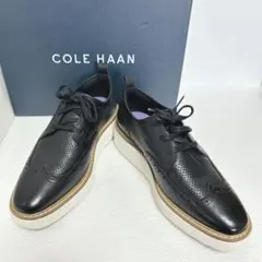 【未使用級】COLE HAAN レースアップウイングチップ レザー厚底