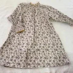 MONBÉBÉ 花柄ギャザー付きワンピース M