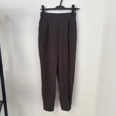 ダークブラウン スラックス ゴムウエスト