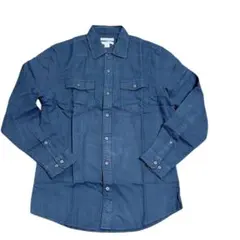 フランネルシャツ 2ポケット レギュラーフィット 長袖 メンズ ネイビー