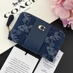 COACH コーチ デニム ホース&キャリッジ馬車 カードケースコインケース