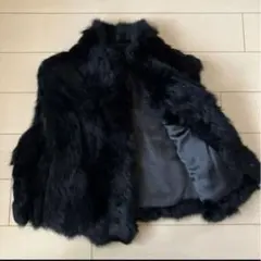 美品　ファーベスト　スタンドカラー　ショート丈　リアルファー　ラビット　大きめ