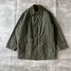 Aquascutum ハンティングジャケット カーキ キルティング スエード襟