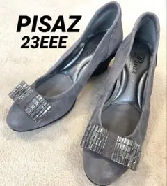 Pisaz パンプス グレーラメ　ビジューリボン23EEEのサムネイル