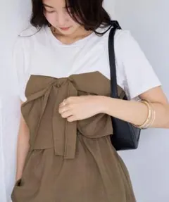 VIS 美easyリネンライクリボンビスチェトップスのサムネイル
