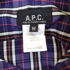 アーペーセー※A.P.C. チェック柄 半袖 シャツ ワンピース М フランス製のサムネイル